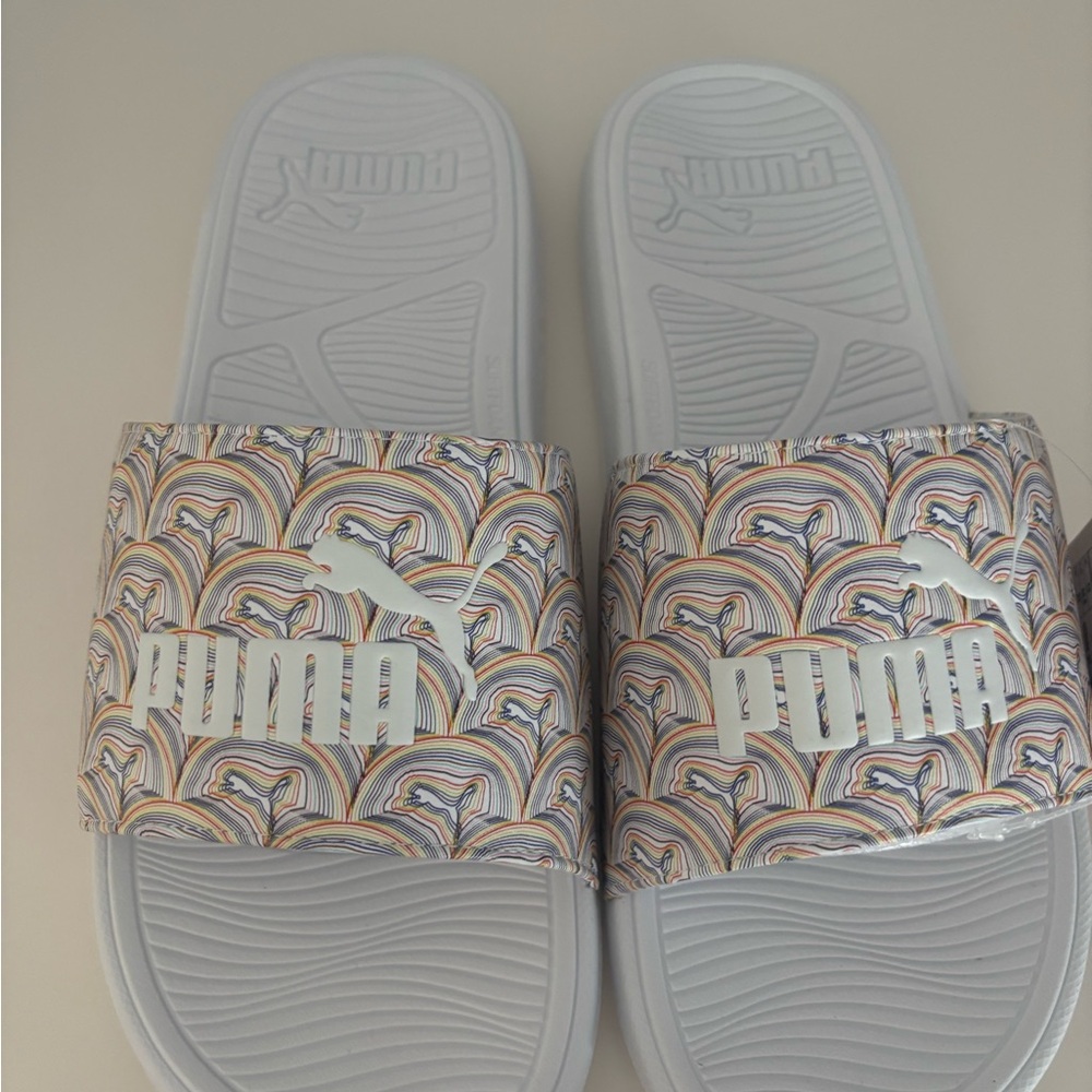 Puma White Sandals Classic Slide Design